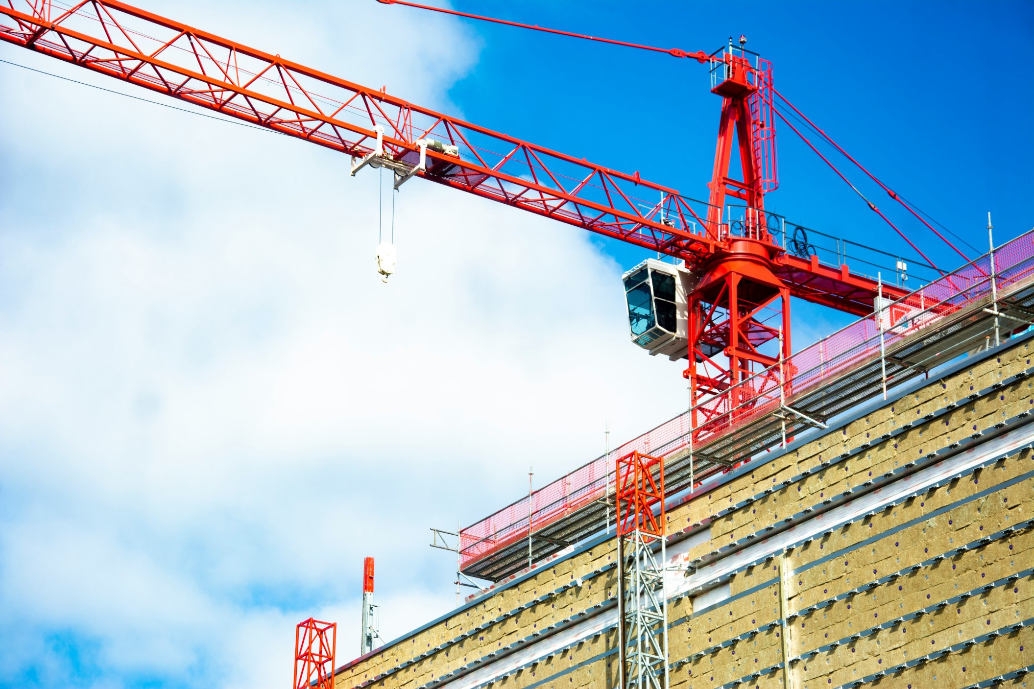 UK construction work. Operation of a crane.